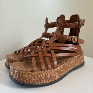 Sam Edelman Nicki Strappy Platform Wedge Sandals size 7
